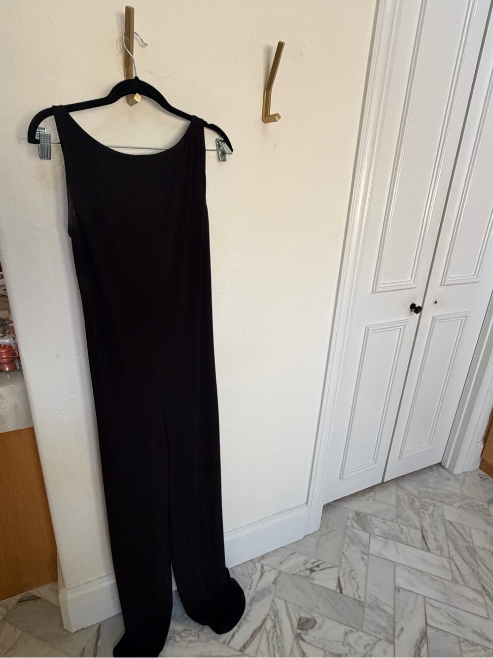 Norma Kamali Black Sleeveless jumpsuit with Strap back Detail